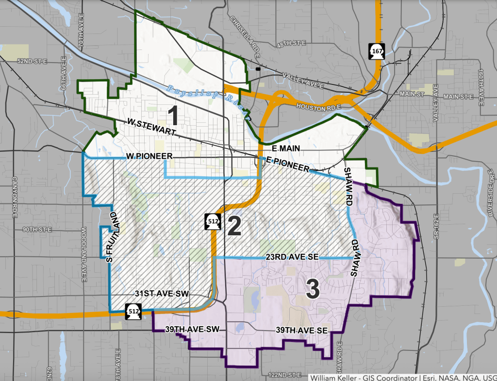 Puyallup City Council Districts Map Deliniations