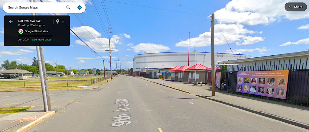 Google street view from June 2024 of the 100 block of 9th Ave SW, Puyallup WA.